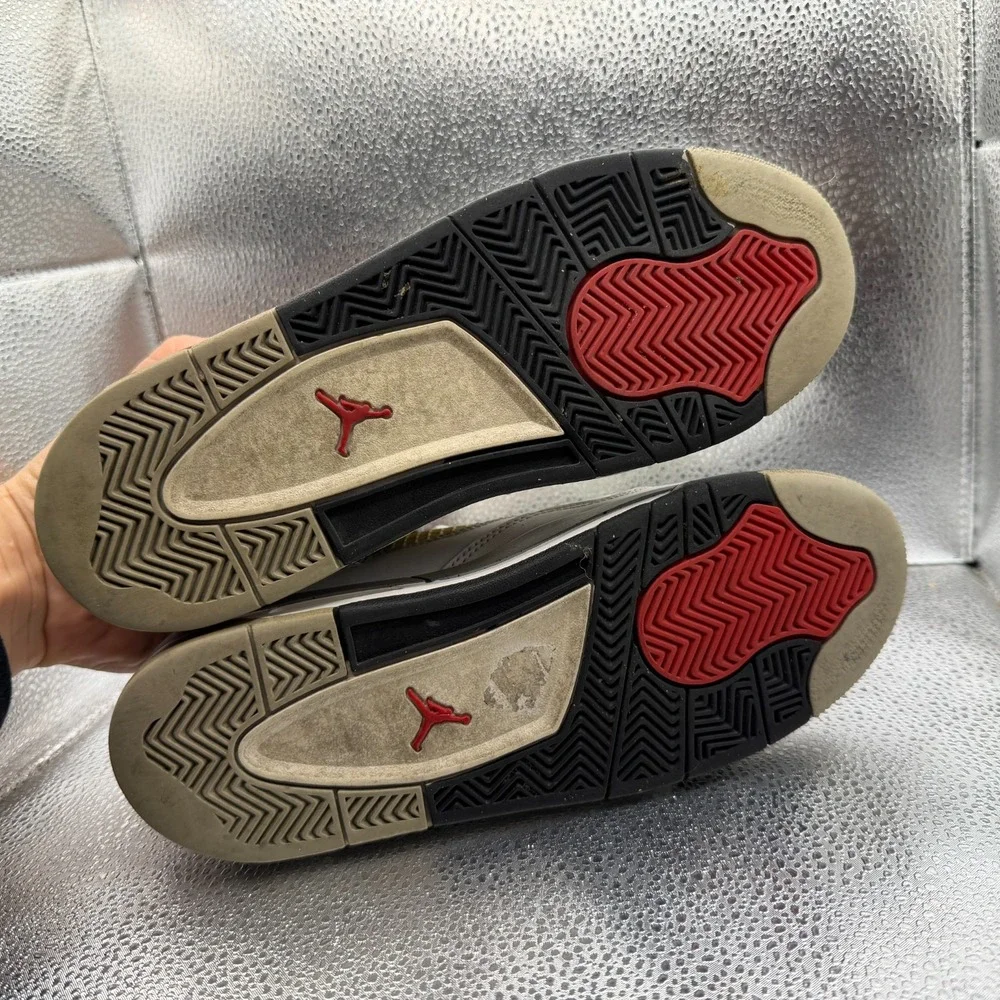 Size 6Y Nike Air‎ Jordan 4 Retro White Cement Youth Sneaker Shoes 836016-192